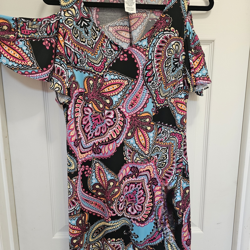 Paisley Cold Shoulder Top